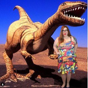 Modcloth Dino Comic Book Dress - Size 2X